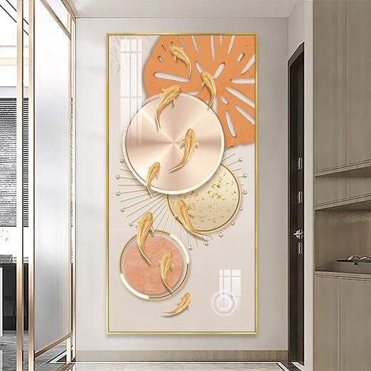 New style abstract decoration painting of Jiuyu Picture Modern minimalist style corridor aisle background wall hanging painting crystal porcelain mural TXMG11143 70*140 wall width 90-100cm elegant black aluminum composite