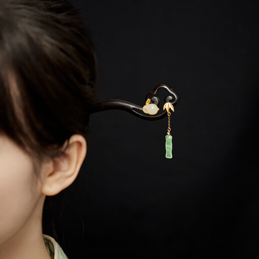 Kamalun (KAMALUN) new Chinese style hairpin, ancient style, high-end sandalwood hairpin for women, Hetian jade hairpin, walking head ornament, Valentine's Day gift, jade rabbit hairpin + brand gift box, no engraving