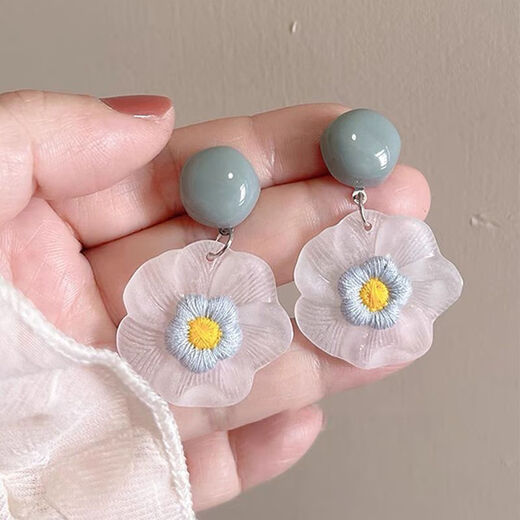 Boucles d'oreilles QBily [4 paires] Boucles d'oreilles à fleurs tressées de dopamine pour les boucles d'oreilles de style de style de vacances pour femmes accessoires d'oreilles dopamine [4 paires]