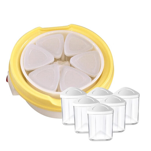 Richuang máquina de yogur enchufable para el hogar RC-KQP1 pequeña máquina de yogur casera de temperatura constante 1.5L taza de 6 minutos apagado automático natto vino de arroz máquina de fermentación multifuncional amarillo