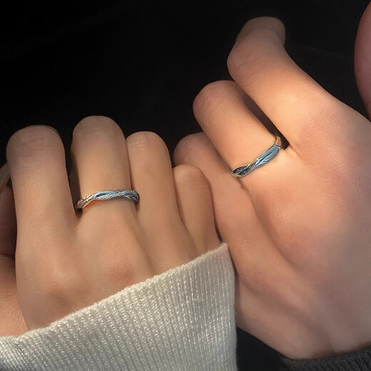 BOEAY莫比乌斯情侣对戒999纯银戒指女款男士男生钟久久结求婚一对表白 【免费刻字】999银莫比乌斯情侣对戒