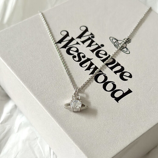 Vivienne Westwood (Vivienne Westwood) Queen Mother of the West genuine necklace for women Saturn crystal pendant clavicle chain simple birthday gift for girlfriend