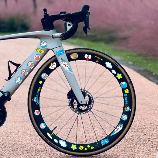 Yuanzu Bicicleta Dolor Pegatinas para bicicletas Doraemon Conjunto de rueda de bicicleta Pegatinas de la rueda de dibujos animados Graffiti Bicycle impermeable Ninguno