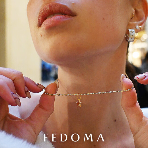 Authentic FEDOMA25SS gold and silver star color twisted chain detachable snake bone clavicle chain pendant necklace necklace gold star gold collar