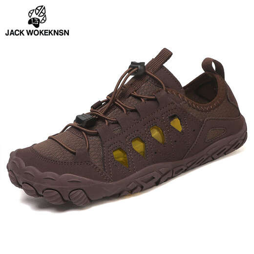 JACK WOKEKNSN Wolf Claw Cloud Outdoor Hiking Shoes Women's Wear-Resistant Non-Slip Soft Sole Couples Men's Summer Breathable Wading Shoes Fishing Beach Dew Dark Gray Counter Genuine 36