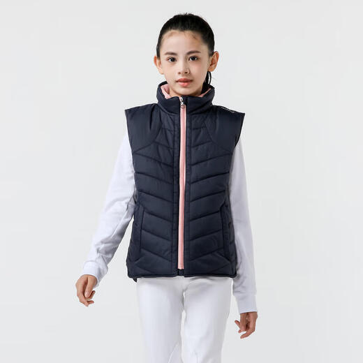 Decathlon (DECATHLON) Children's Vest Sports Warm Vest Sleeveless Casual Autumn and Winter Equestrian Vest Youth OVHR Inkstone 5-6 Years Old_Height 113-121cm