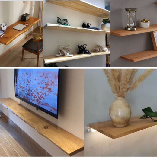 Yuyangyang EWINVOS wall storage rack solid wood partitions seamless bookshelf hanging wall rack log camphor wood laminate back shape and size can be customized contact customer service to place an order