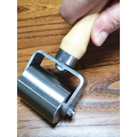 
XMSJ stainless steel press wheel double bearing solid press roller waterproof roll leather press iron roller self-adhesive sticker exhaust bubble 5cm stainless steel press wheel (about 695 grams metal handle D4