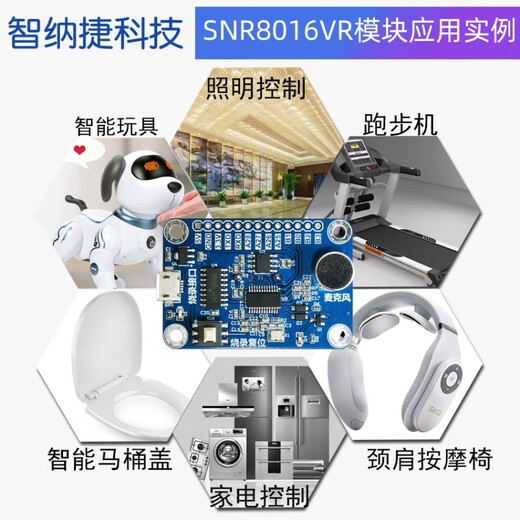 Sweet Miaomiao Offline Spracherkennungsmodul Voice Control Zhinajie SNR8016 CHIP IC Gelb (beworben von der neuen Plattform) SNR9902 Modul + Micro