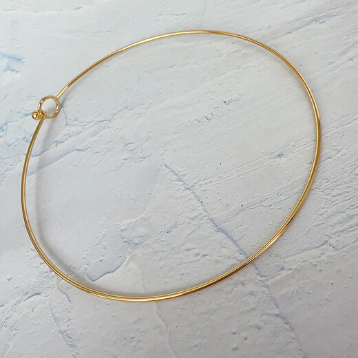 Pop collar women's high-end necklace new Chinese style necklace plated with 18K gold high-end short metal ring clavicle jewelry gold titanium steel collar