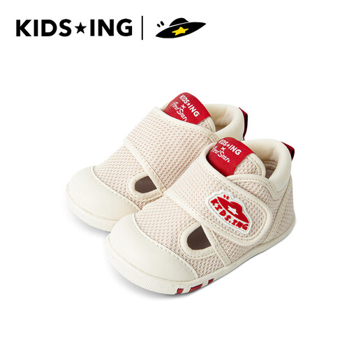 kids.ing toddler shoes 1-2 years old spring and autumn new baby boys and girls shoes Feimao mesh non-slip soft sole breathable Beige-Flying Chest Mark (summer style) 18 Suitable for foot length 11.5-12.0cm