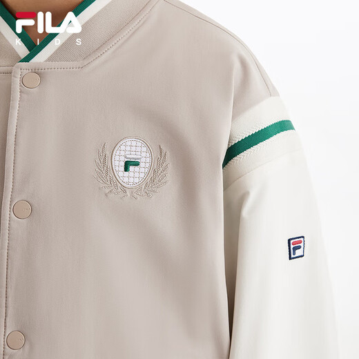 Fila Feihu Technology Fila Children's Jacket 2025 Spring New Men's and Big Children's Jacket Sportswear Shoal Middle Khaki-DK 150
