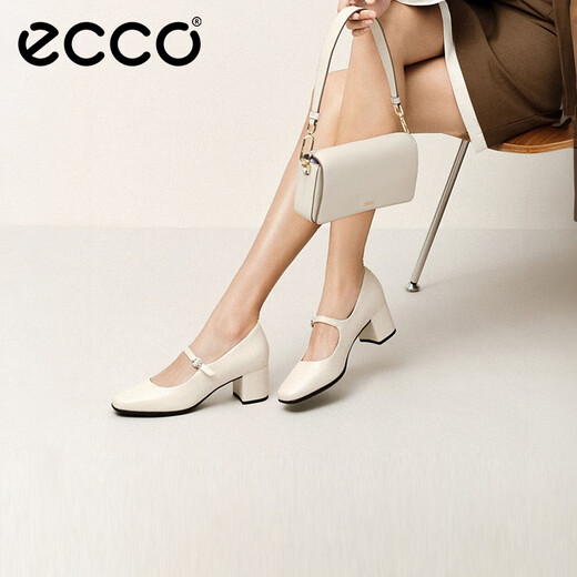 爱步（ECCO）玛丽珍鞋女鞋 2025年夏季新款倪妮同款高跟鞋浅口单鞋 型塑290963 石灰色29096301378 36