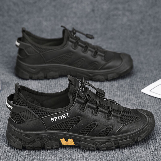 Arich Herrenschuhe Sommer-Mesh atmungsablen dünne Freizeitschuhe hohl Mesh kear-resistent nicht rutschfein