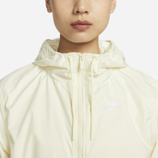 耐克（NIKE）女子运动夹克连帽梭织外套运动服DM6180-113 白  XL 
