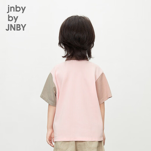 
jnby by JNBY Jiangnan cloth children's clothing loose casual short-sleeved polo shirt contrast color love summer boys and girls children 1O4113660 671/gray powder (batch 1) 110 cm