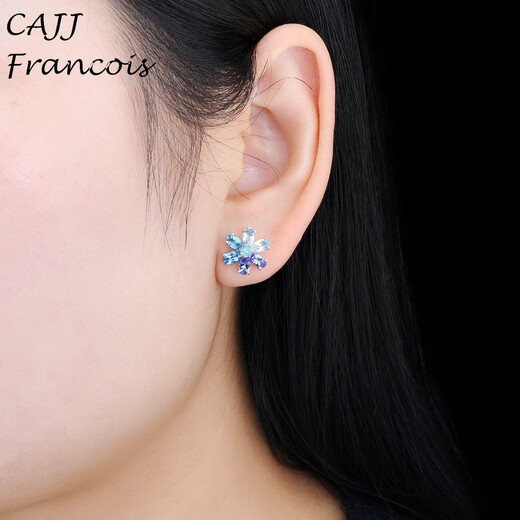 CAJJ Francois Huahua Colorful Treasure Earrings, Opal Tanzanite Topaz 925 Silver, Give as a Gift for Your Own Wear, Natural Colorful Treasure Jewelry, Huahua Earrings