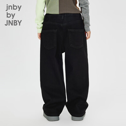Jnby от Jnby [Thin Fleece] Jiangnan Cloth Cloth Детская одежда для стирки джинсовой ткани с прямыми брюками Осенние и зимние мальчики и девочки дети 1OAE12350 990/Джинсовая черная 150 см 150 см.