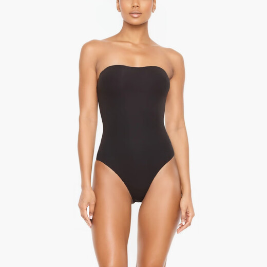 Yalu belly-tightening butt tightening belly-tightening body-shaping reinforced version of triangle jumpsuit thong tights black S
