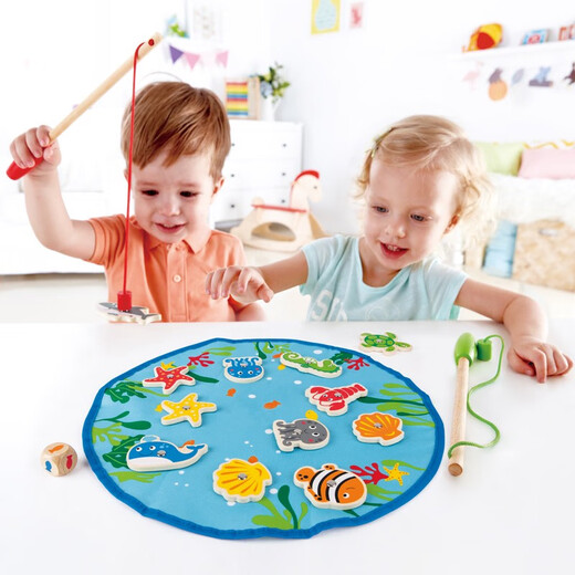 Pesca hape le bebé gatito pescando juguete para bebés machos magnéticos y niñas de 1-2-3 años regal de pesca colorida le (caja de hierro) coordinación mano-ojo especial