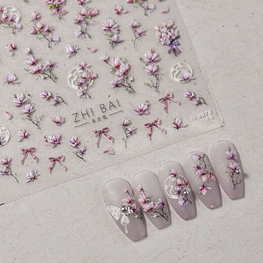 Tomoni Relief Nail Stickers Hot Style Retro Nail Stickers Factory Factory Wholesale Chinese Style Magnolia Stickers 3878 TO3878- Relief