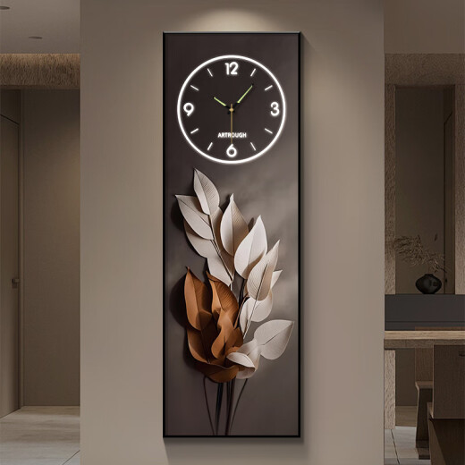 Xiaoxiao Painting Zhong Family Daye Dayuan Entrance Decoration Drawing Clock Wall Clock Living and Dial Light Dial Corridor Wall Light Hanging DQ6198 [Dial No Light Style] 35 inches [30*90cm]