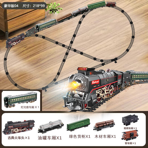 Retro Steam Train Toy with Track Simulation Stationnement de rail à grande vitesse