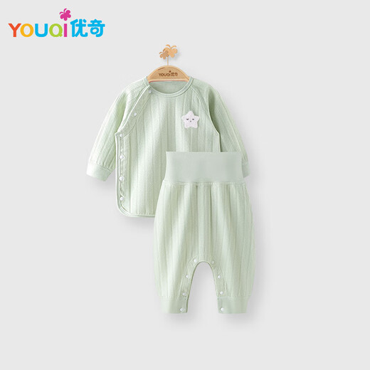 Youqi baby clothes spring and autumn baby split set baby spring long sleeve high waist belly protection side opening set 2025 new style
