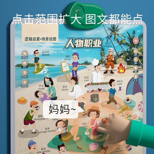 2025爆款宝宝有声早教挂图幼儿童拼音学习神器认知点读机婴儿 [思维认知两件套]英文+数字 3-6岁