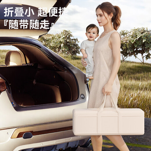 Trimigo crib multi-functional bed fence game newborn bed with changing table bed splicing folding baby rocking bed Sui'an Elegant 6-in-1 multi-functional crib one-button opening and closing + aviation aluminum column + paint-free and odorless