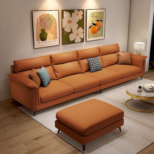 Italian minimalist technology fabric sofa living room small apartment simple modern light luxury straight row double or three person rental room new technology cloth bamboo charcoal sponge style single person 90CM