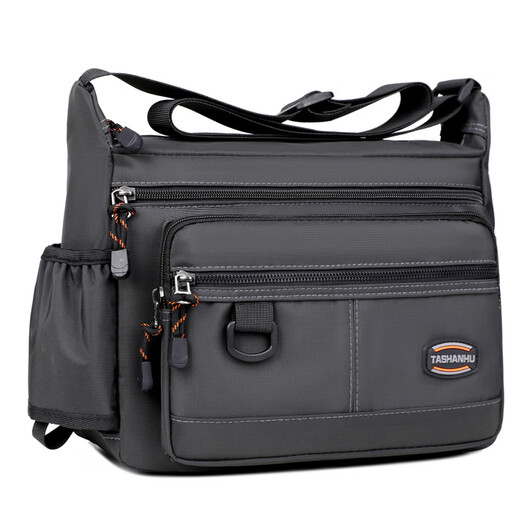 An Junsheng 2025 new thickened Oxford tool bag large capacity waterproof electrician tool bag multi-layer men's casual shoulder bag large new thickened Oxford 3518 flat ring black