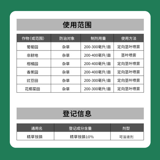 Kexin 10% refined glufosinate ammonium salt official herbicide fruit tree orchard garden herbicide rotten root Founder pesticide