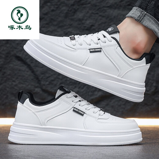 Specht 2025 Neue Herbst White Shoes Herren Atmungsschuhe Männer koreanischer Stil Schüler Vielseitige Sport- und Freizeitbrettschuhe weiß grau 16813 39 Standardcode