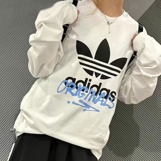 Adidas Clover Langarm T-Shirt Herren 2025 Sommer New Sportswear Round Hals Lose lässiger Pullover IA4877 JM7271 XS
