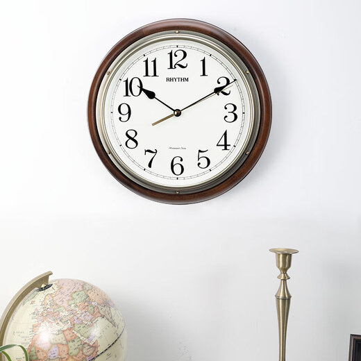 Lisheng (Rhythmus) Wanduhr Massive Holz Wanduhr Wohnzimmer Lobby European Classic Westminster Uhr CMH723 27 cm Luxus Massivholzzeit CMH723CR06 30,5 cm 12 Zoll (Durchmesser)
