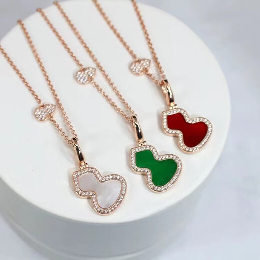 GIOIO Swarovski zirconium unicorn gourd necklace women's high version full diamond agate pendant internet celebrity fashion clavicle same style red agate large size