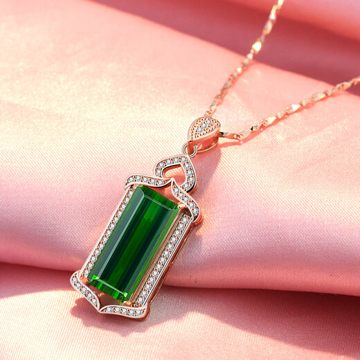 OEMG necklace for women 925 sterling silver plated 18k gold emerald zircon pendant temperament luxury silver jewelry gift for girlfriend gold green zircon necklace