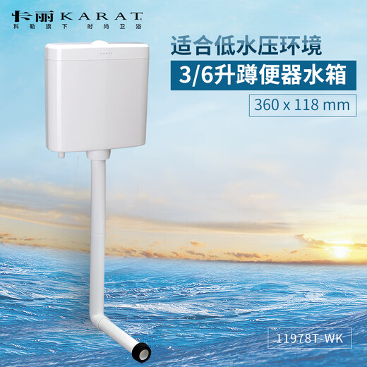 卡丽科勒卡丽卫浴3/6升蹲便器水箱静音大冲力挂壁式双按键11978T-M-WK 3/6升水箱11978T-M-WK