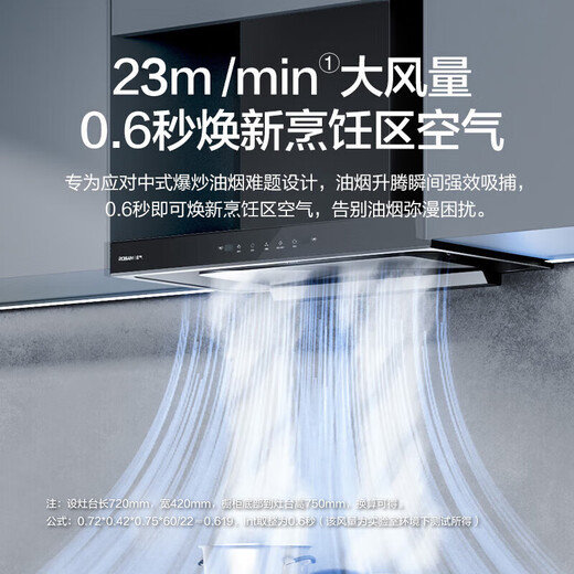 老板（Robam）【星辰系列】抽油烟机家用大吸力顶吸式 23风量抽烟机免拆洗 以旧换新一级能效 欧式吸油烟机60A0 【烟灶套装】60A0+20B1A 天然气