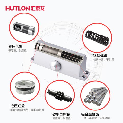 Hutlon Invisible Hidden Porte plus proche de la porte de tampon hydraulique ménage automatique plus proche 90-180 degrés positifs 3523 GZ-3523 [Positionnement / Unitioning / Convertible]