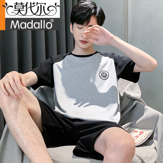 Pajama modal Men's Men's Summer Cotton Miné Summer Youth peut porter un ensemble de vêtements de maison plus à manches courtes HDE-9913 2XL