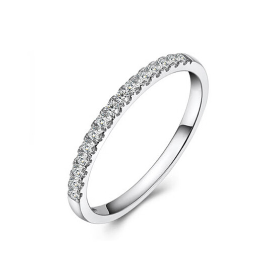 Slightly gifted 18K white bright real diamond row dreamK white rose gold daily gift to girlfriend, non-PT9 certificate, no grading below 20 points, rose gold-17 ring F-G/excellent white 30 points