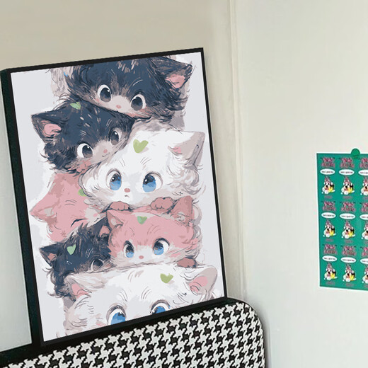 Yu Senyis niedliche Katzen-Katze Digitalölmalerei DIY DIY FILLGEFAHREN FÄNDERUNG VORBELAGE