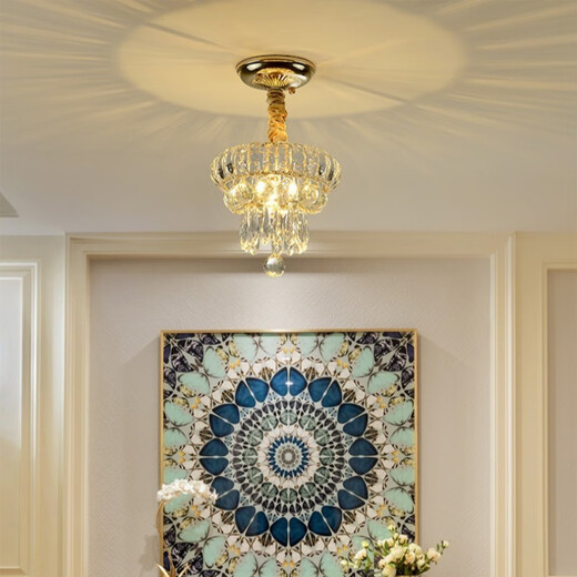 Clcey Zhongshan Lamp Collection 2025 Nouveau couloir d'éclairage d'allumage Entrée Lumière European Crystal Chandelier Balcony Chambre 9928 Gold Tree Color Light Source