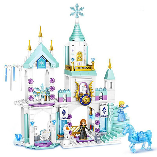 Le Building Blocks Girls Series Assembly Frozen Princess Villa Castle Primary School Student Toys Children Double Layer-Wangwang Fashion Home 1048 Gift Box +3