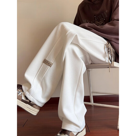 Pantalons lourds du groupe Semir Pantalon Men's Casual Spring Nouveau pantalon de survêtement sportif à patte droite K1050 Black régulier L [110jin [Jin est égal à 0,5 kg] -130jin [Jin est égal à 0,5 kg]]]