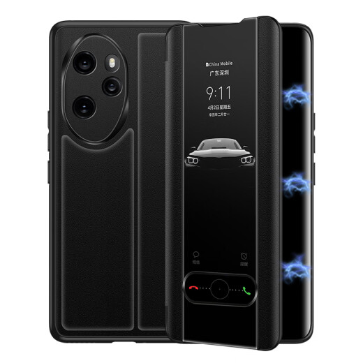 
Demany DAYMONY Demany Honor 100 mobile phone case 100pro plain leather magnetic flap protective cover Honor series new full-inclusive business high-end men and women's shell Basalt black (plain leather magnetic flap free answering) + film Honor 100pro