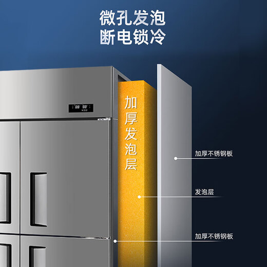 星星四门冰箱商用 立式冰柜 冷藏冷冻铜管双温大容量四六门饭店厨房学校食堂 -18度铜管1479升六门冷冻KD-1871G6
