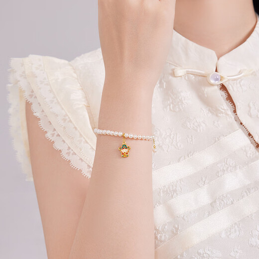 Safir birthday gift 18K gold double-sided enamel pendant female DIY gift to girlfriend birthday gift God of Wealth single pendant